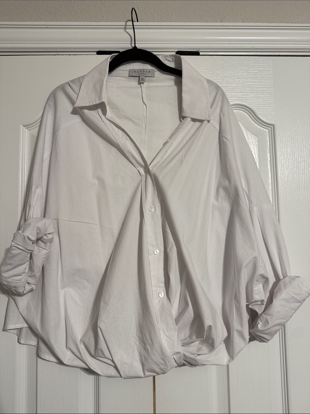 Hayden White Relaxed Oversized Button-Up Shirt